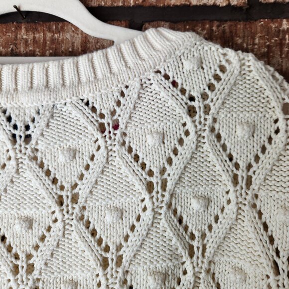 Tommy Hilfiger Ladies Crew Neck Pullover 100% Cotton Open Weave Sweater Size L - Picture 5 of 6